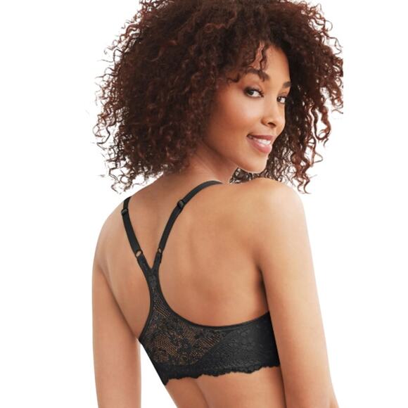 Maidenform One Fab Fit Lace T-Back Shaping Underwire Front Close Bra Black 38DD - Picture 8 of 8
